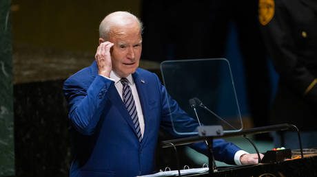 US President Joe Biden addresses the 78th session of the United Nations General Assembly (UNGA) at U.N. headquarters on September 19, 2023 in New York City.
